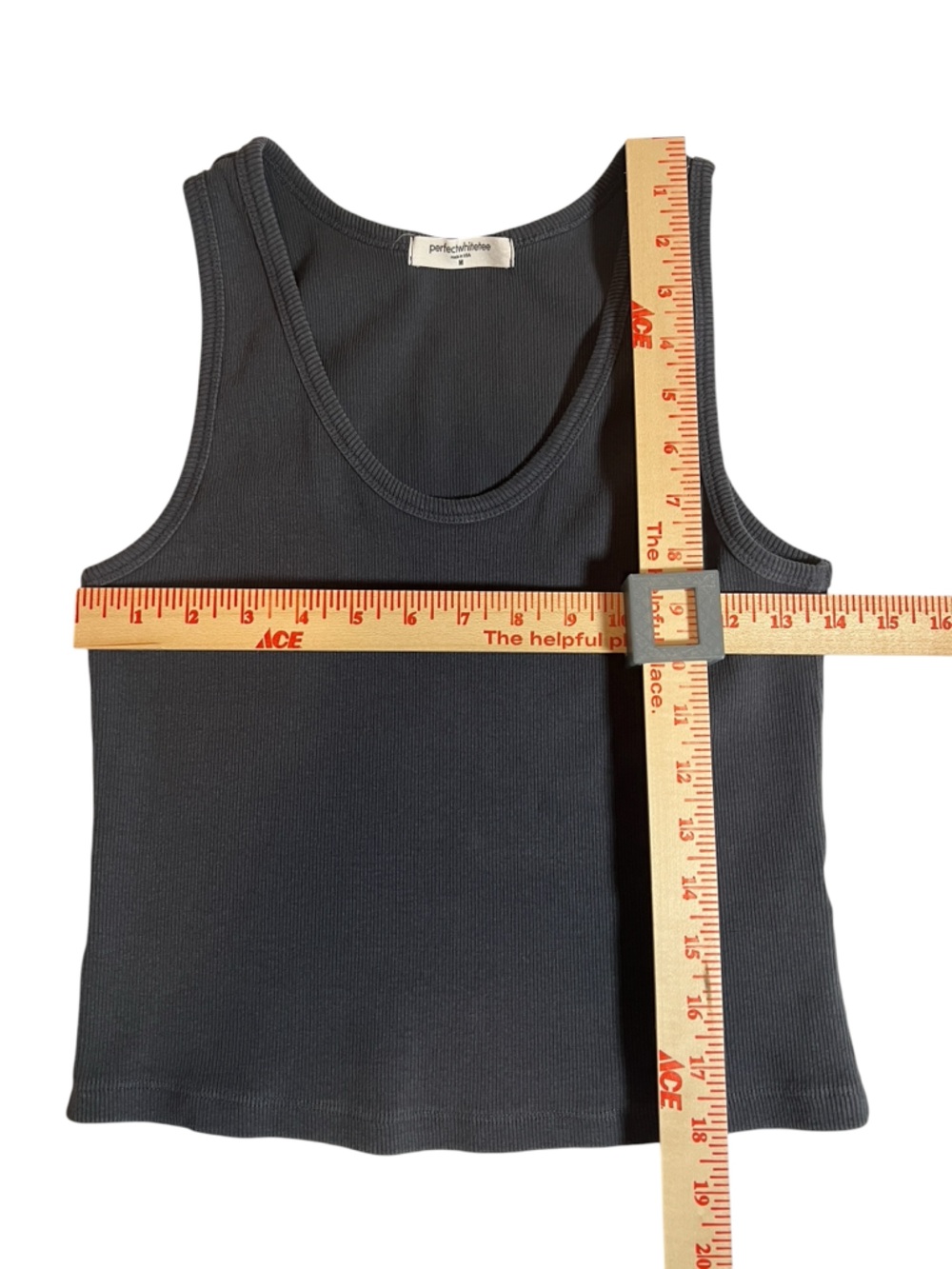 Perfect White Tee Blondie Structured Rib Tank Navy Blue Size Medium - Picture 4 of 5